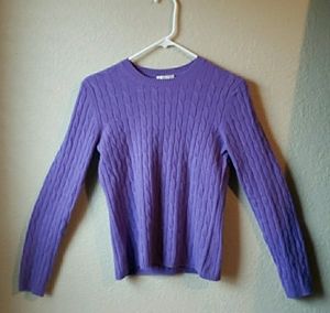 Investments size XS cashmere purple cable knit sweater